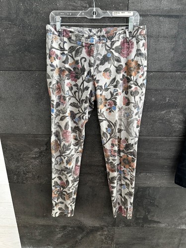 VANS Pantaloni Dries Van Noten grigi floreali con cerniere alla caviglia taglia 36