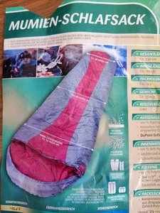 Mumien-Schlafsack * Rot / Grau * 100% Ripstop Polyester * Top gepflegt * - Bild 1 von 16