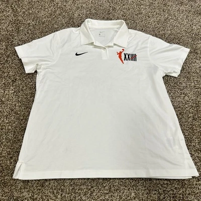 Nike WNBA 25 Year Anniversary Dri-Fit Polo Shirt White Women’s Large Embroidered - Image 1 of 4