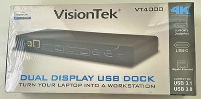 VisionTek VT4000 USB-C Docking Station - Dual 4K Displays - 6 x USB 3.0 / 901005 - Image 1 of 3
