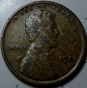 WOODY MINT ERROR ~ 1926 P Lincoln Wheat Cent Improper Alloy Mix WOODGRAIN PENNY - Picture 1 of 2
