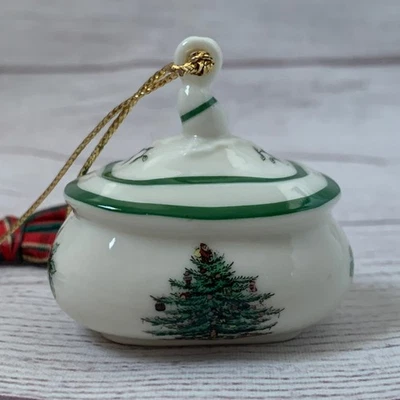 Vintage Spode Miniature Sugar Box Bowl Christmas Tree Ornament NO BOX - Image 1 of 4