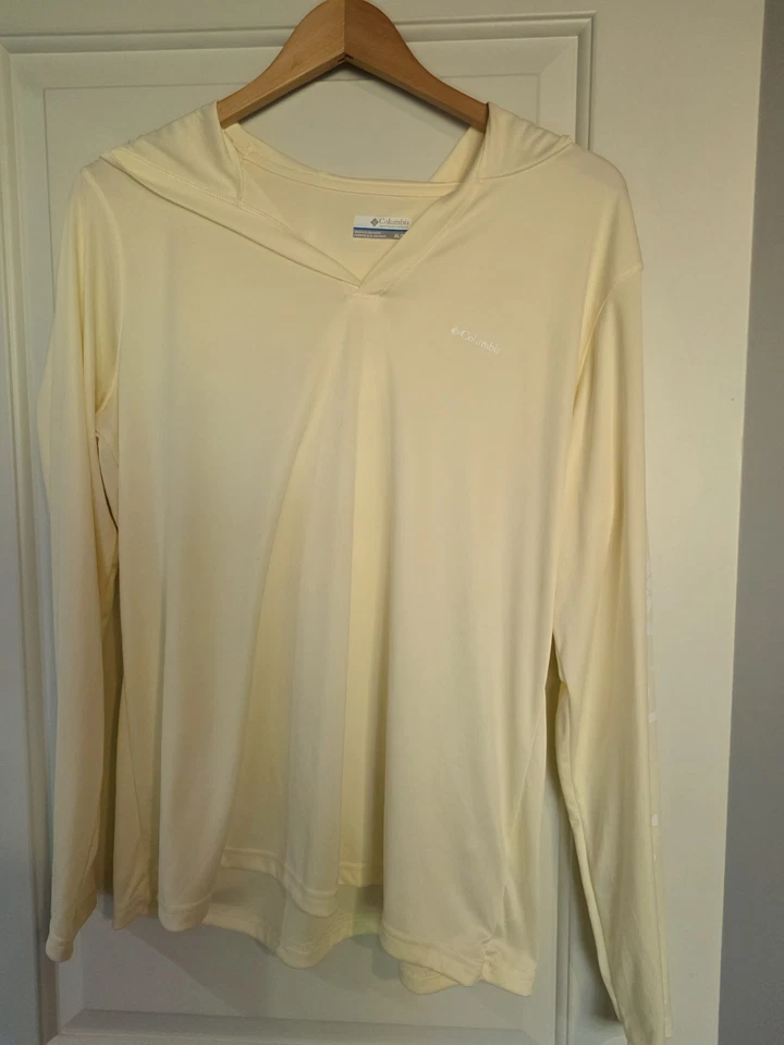 Pullover Columbia Cream con capucha mecha hidratante ligera para mujer talla XL EuC Foto 1 de 4