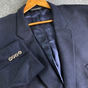 Jack Victor Sport Coat Jacket Mens 60R Blue Wool Italy Dress Blazer Workwear - Picture 1 of 14