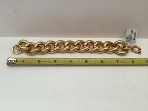 18k/Bronze_breites Gliederarmband_9”_Made in Italy_Neu mit Etikett_ROMANZA Italy_schwere 1” Glieder - Bild 1 von 9