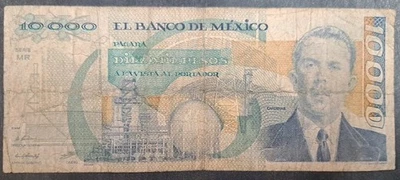 1987 Mexico 10000 Pesos P90a1, Serie  MR B5760289. - Image 1 of 3