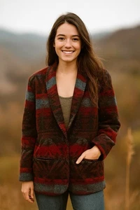 Vtg Coldwater Creek Jacket Womens 1X Aztec Southwestern Navajo Style - Picture 1 of 10