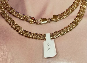 Herren Kette Halskette 23,6” / 6 mm (60cm) vergoldet 18k Rautenglied - Bild 1 von 19