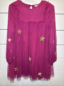 Matilda Jane Twinkling Stars Dress, Pink, Tulle, Gold, Holiday, Girls Size 14 - Picture 1 of 4