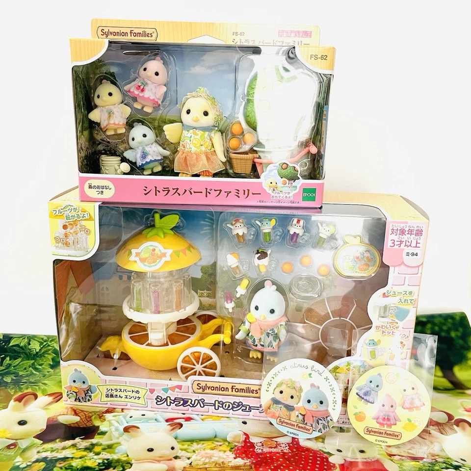 Sylvanian Families FS-62 Citrus Bird Family & Mi-94 Juice Shop Calico Critters