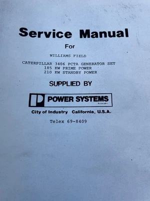 Caterpillar Service Manual for 3406 PCTA Generator Set s/n 90U,91U - Image 1 of 4