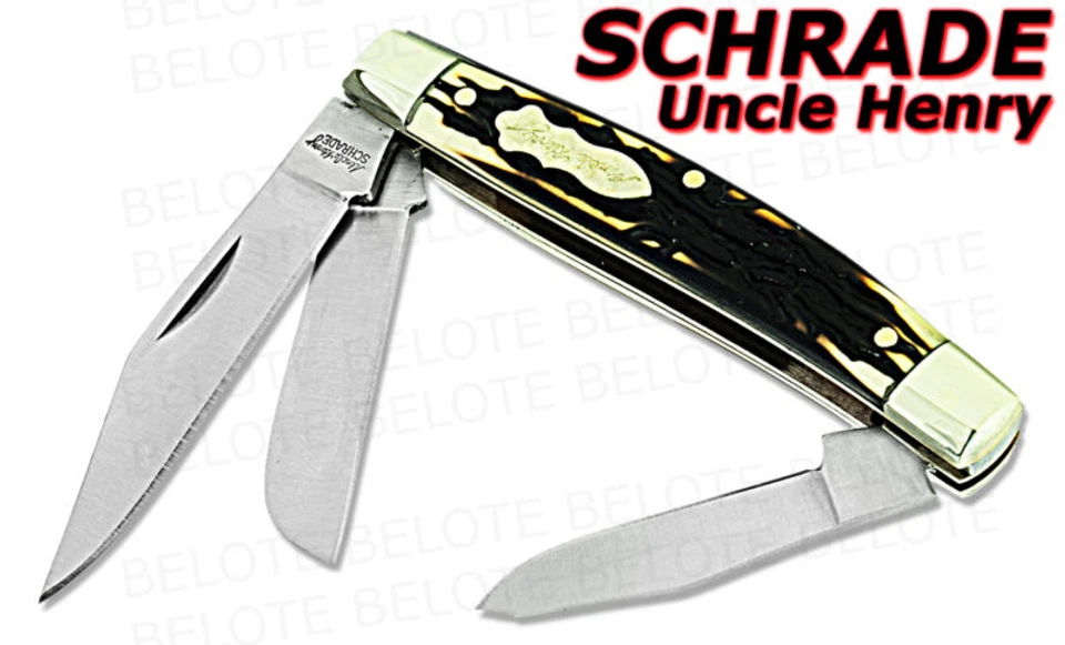 Schrade Uncle Henry Rancher Delrin Stag Handle Pocket Knife 834uh
