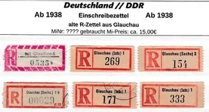 alte Einschreibezettel aus Glauchau Verschiedene Postämter - Bild 1 von 1