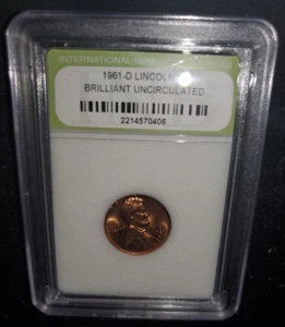 Penny Lincoln en losa 1961 D brillante sin circular UNC - Imagen 1 de 3