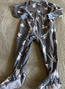 Pijama Osh Kosh Niños Gris Blanco Osos Polares Polar Mangas Largas 2T - Imagen 1 de 8