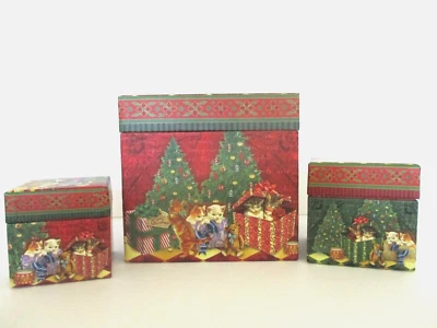 Punch Studio Kitty Cat Holiday Nesting Storage Boxes Set of 3 - Image 1 of 4