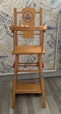 Chaise Haute Vintage en Bois pour  Poupée ou autre - Photo 1/4
