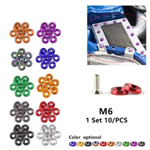 10PCS M6 JDM Car Modified Hex Plate Bolts Fasteners Fender Engine Bumper Screws - Picture 1 of 20