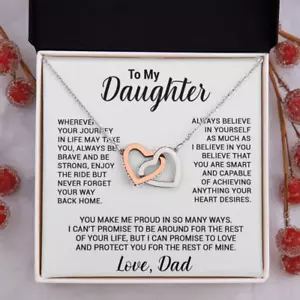 To My Daughter Necklace, Daughter Father Necklace, Daughter Gift From Dad - Picture 1 of 8