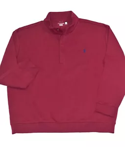 Polo Ralph Lauren Double Knit Quarter Snap Wine Red Pullover 3XB 3X Big NWT - Picture 1 of 4