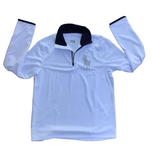 Polo Ralph Lauren Shirt Sz XL (18-20) Youth Long Sleeve White 1/4 Zip Pullover - Picture 1 of 11