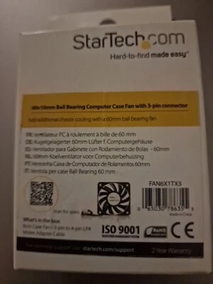 StarTech 60x10mm Dual Ball Bearing Computer Case Fan. Free P&P - Image 1 of 2