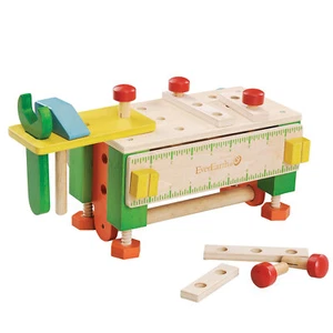 EVEREARTH Niños Caja de herramientas y banco de trabajo Juego Taller Mesa Juguete Madera - Imagen 1 de 6