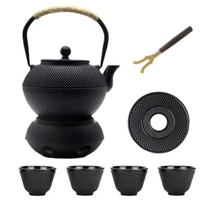 40,6 Unzen Gusseisen Teekanne Set mit Gusseisen Wärmer, Japanische Tetsubin Tee Kett... - Bild 1 von 9