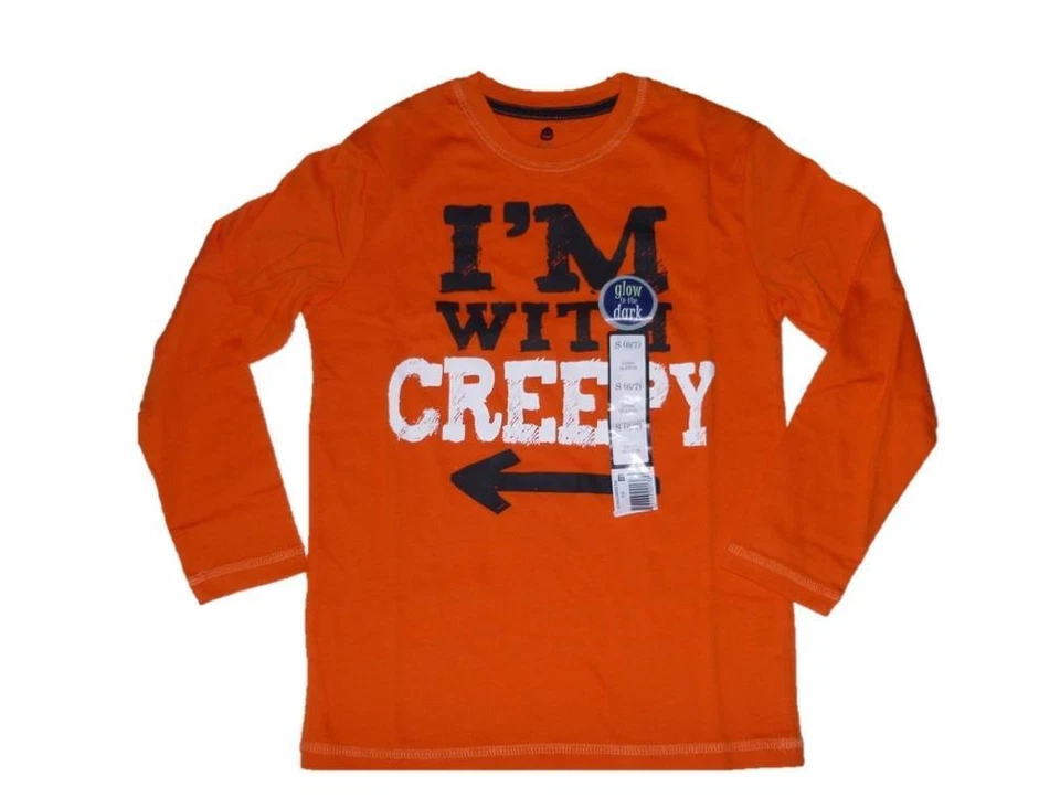 Boys Glow In The Dark "I'm With Creepy" Halloween T-Shirt Size XS S M XL NWT - Image 1 of 1