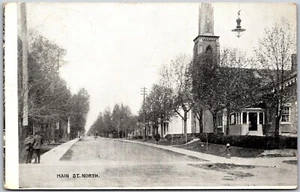 Postcard Brampton Ontario c1907 Main St. North Split Ring Cancel York Mills - Imagen 1 de 2