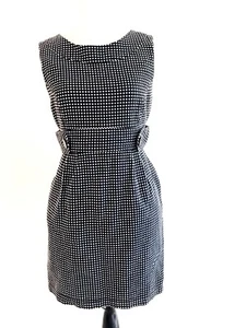Vestido Bebe sin mangas lunares para mujer talla L negro blanco espalda abierta adelgazante - Imagen 1 de 10