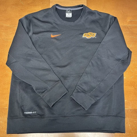 Oklahoma State Cowboys Sweatshirt Mens Large Black Pullover Long Sleeve Nike Cover