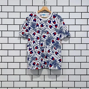 CHAMPION LOGO ALL OVER PRINT TEE WHITE - Picture 1 of 4