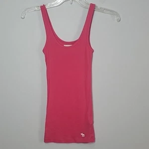 abercrombie girls hot pink scoop neck tank top moose logo y2k size medium - Picture 1 of 5