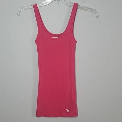 Camiseta sin mangas abercrombie niñas rosa con cuello redondo logotipo de alce y2k talla mediana Foto 1 de 4