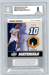 2008 UPPER DECK MLS MATERIALS JERSEY PATCH /50 LANDON DONOVAN USA LA GALAXY BGS