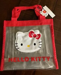 Sanrio Vintage Hello Kitty Red Tote Plastic Lunch Bag 2000 NWT Very Rare - Picture 1 of 9