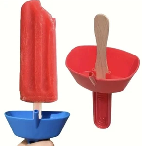 2x Eis am Stiel Halter Tropffreies Eis Abwaschbar Halter für Kinder Strohhalm - Bild 1 von 4