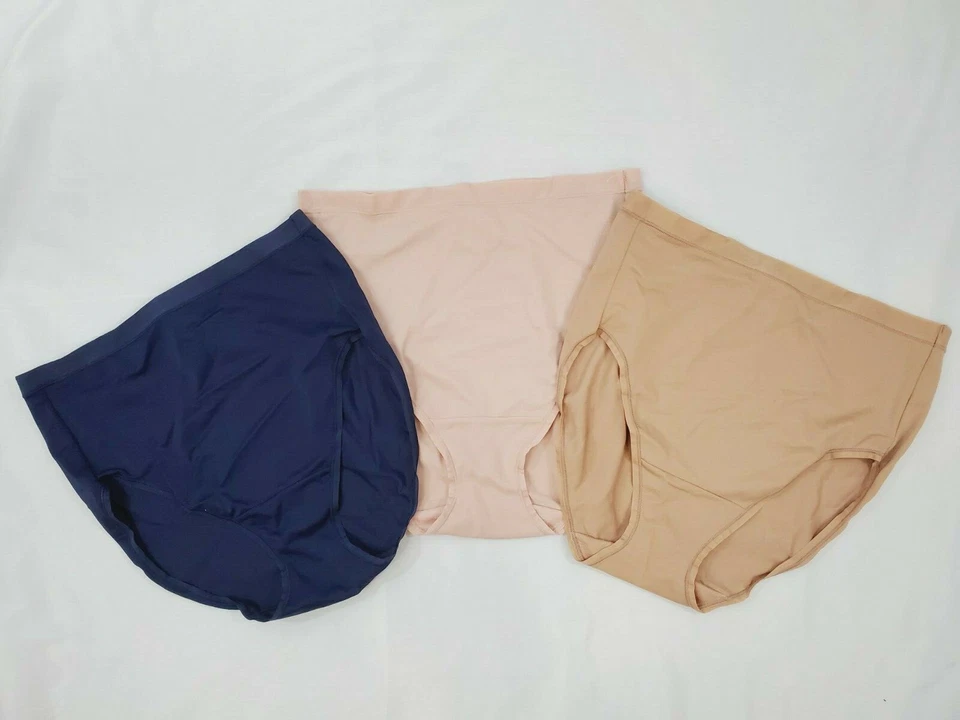 Breezies Women's Ash Rose Sleek Lines Tummy Smoothing Hi-Cut Panty Set of 3  M - Image 1 of 4