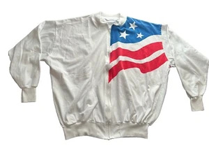 Chaqueta Vintage Bandera Americana Garra Cremallera AOP Hecha en EE. UU. L/XL - Imagen 1 de 10