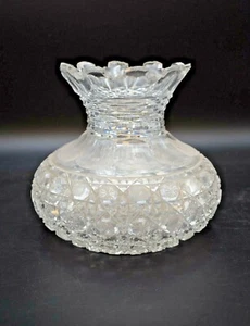 + Antico vaso in cristallo di piombo tagliato a mano + da un convento chiuso + 7,5" ht. (CU434) - Foto 1 di 12