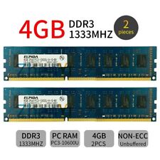 Elpida 8GB Kit 2x 4GB PC3-10600U DDR3 1333MHz 240Pin Desktop memoria RAM DIMM IT