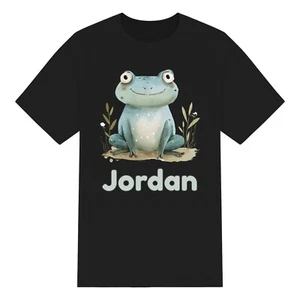 Linda camiseta personalizada acuarela rana niños para niños y niñas. Unisex. Personalizado - Imagen 1 de 10