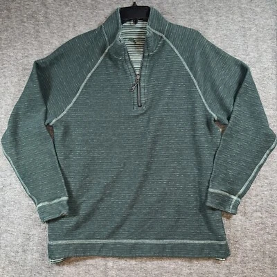 Tommy Bahama Para Hombres Reversible 1/4 Cremallera Suéter Verde Brezo Sudadera Talla M Foto 1 de 4