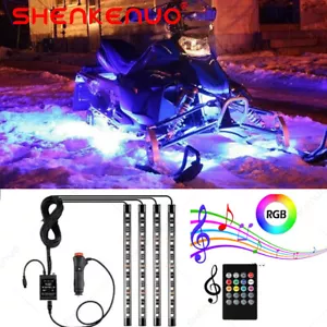 4pcs RGB 8 Colors Motorcycle ATV 48 LED Neon Under Glow Accent Lights Strip Kit - Foto 1 di 12
