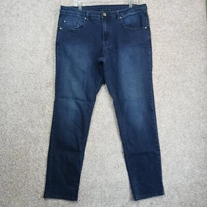 Buffalo David Bitton Jeans Mens 38X34 Blue Dark Wash Axel Slim Stretch Comfy - Picture 1 of 12