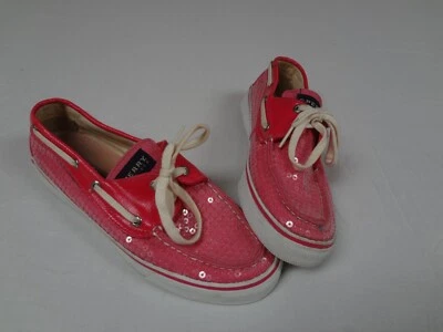 SPERRY TOP SLIDER WOMEN'S PINK SEQUIN SIZE 7.5 SLIP ON BOAT SHOES  - Image 1 of 4