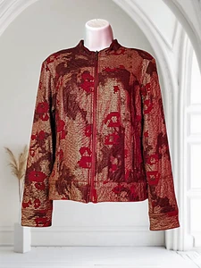 Ruby Rd Sz 10 Outdoor Apparel Multi-Color Sequin Pattern Jacket Full Zip. NS-6 - Picture 1 of 10
