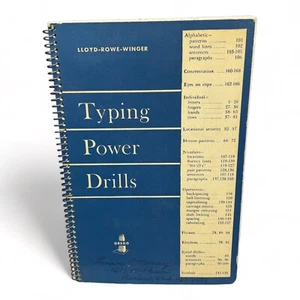 Gregg Typing Power Drills 1958 Lloyd Rowe Winger Paperback Sprial McGraw-Hill - Picture 1 of 5