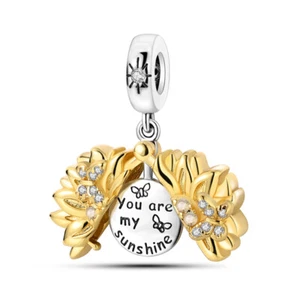 MULA Original Sonnenblume Dangle DIY Charm AAA CZ Für Armband 925 Versilbert - Bild 1 von 6